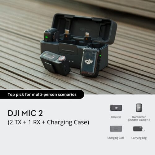 DJI - Mic 2 (2 TX + 1 RX + estuche de carga)