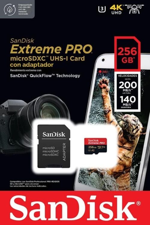 610pYLW3ZyL._AC_ SanDisk - Micro SD Extreme PRO 256GB 200MB/s